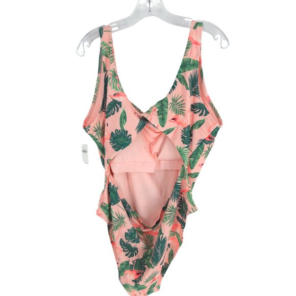 Old Navy Twist Back One Pink Flamingo One-Piece Swimsuit Birds in Paradise 3X - Picture 5 of 16